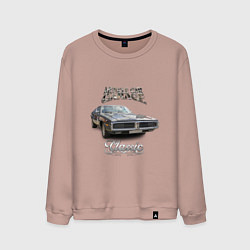 Свитшот хлопковый мужской Американский масл-кар Dodge Charger, цвет: пыльно-розовый