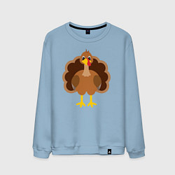 Свитшот хлопковый мужской Turkey bird, цвет: мягкое небо