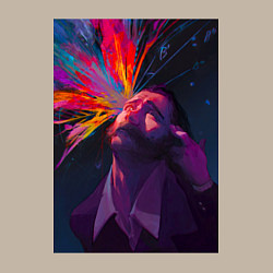 Свитшот хлопковый мужской Disco Elysium - Взрыв мозга, цвет: миндальный — фото 2