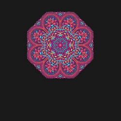 Свитшот хлопковый мужской Мандала, этнический узор калейдоскоп, цвет: черный — фото 2