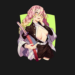 Свитшот хлопковый мужской Mitsuri Kanroji Demon Slayer, цвет: черный — фото 2