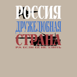 Свитшот хлопковый мужской Флаг России из слов, цвет: миндальный — фото 2