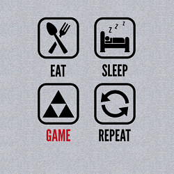 Свитшот хлопковый мужской Eat - sleep - Zelda - repeat, цвет: меланж — фото 2