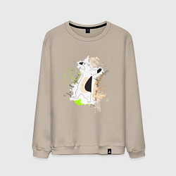 Свитшот хлопковый мужской Муравьед: fuck you im anteater, цвет: миндальный