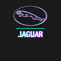 Свитшот хлопковый мужской Значок Jaguar в стиле glitch, цвет: черный — фото 2