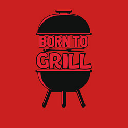 Свитшот хлопковый мужской Born to grill, цвет: красный — фото 2