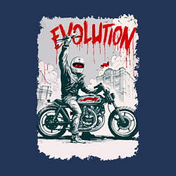 Свитшот хлопковый мужской Evolution - motorcycle, цвет: тёмно-синий — фото 2