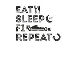 Свитшот хлопковый мужской Eat sleep F1, цвет: белый — фото 2