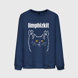 Свитшот хлопковый мужской Limp Bizkit rock cat, цвет: тёмно-синий