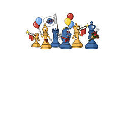 Свитшот хлопковый мужской Шахматный парад 1 мая, цвет: белый — фото 2