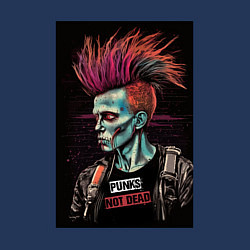 Свитшот хлопковый мужской Punks no dead, цвет: тёмно-синий — фото 2