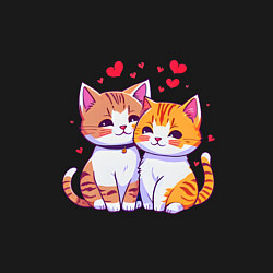 Свитшот хлопковый мужской Влюбленные котята рисунок, цвет: черный — фото 2