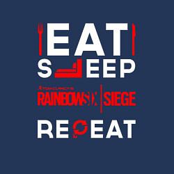 Свитшот хлопковый мужской Надпись eat sleep Rainbow Six repeat, цвет: тёмно-синий — фото 2