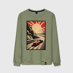 Свитшот хлопковый мужской Формула 50x: Болид, цвет: авокадо