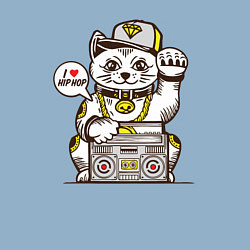 Свитшот хлопковый мужской Hip hop cat, цвет: мягкое небо — фото 2