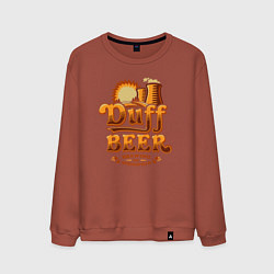 Свитшот хлопковый мужской Duff beer brewing, цвет: кирпичный