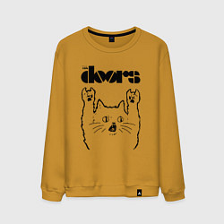 Свитшот хлопковый мужской The Doors - rock cat, цвет: горчичный