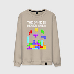 Свитшот хлопковый мужской Tetris - the game is never over, цвет: миндальный