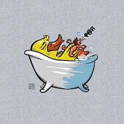 Свитшот хлопковый мужской Уточка в ванне, цвет: меланж — фото 2
