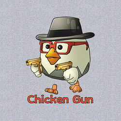 Свитшот хлопковый мужской Чикен ган - курочка в шляпе, цвет: меланж — фото 2