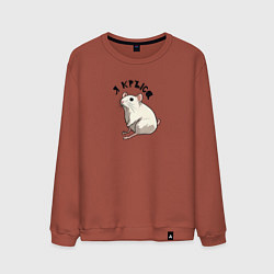 Свитшот хлопковый мужской Парные: я крыса, цвет: кирпичный