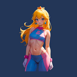 Свитшот хлопковый мужской Принцесса Пич настоящая фитоняшка - Марио, цвет: тёмно-синий — фото 2