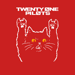 Свитшот хлопковый мужской Twenty One Pilots rock cat, цвет: красный — фото 2