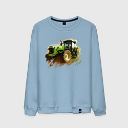 Свитшот хлопковый мужской Farming Simulator - brushstroke, цвет: мягкое небо