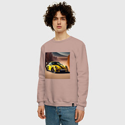 Свитшот хлопковый мужской Porsche 911, цвет: пыльно-розовый — фото 2