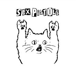 Свитшот хлопковый мужской Sex Pistols - rock cat, цвет: белый — фото 2