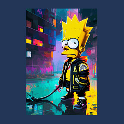 Свитшот хлопковый мужской Bart Simpson - urban fantasy, цвет: тёмно-синий — фото 2
