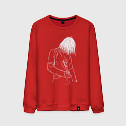 Свитшот хлопковый мужской Kurt Cobain grunge, цвет: красный