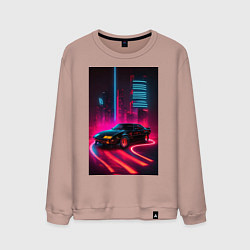 Свитшот хлопковый мужской KITT auto - неон, цвет: пыльно-розовый