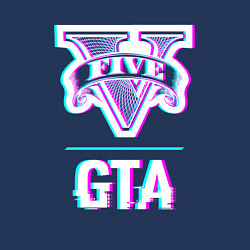 Свитшот хлопковый мужской GTA в стиле glitch и баги графики, цвет: тёмно-синий — фото 2