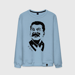 Свитшот хлопковый мужской Сталин чб, цвет: мягкое небо