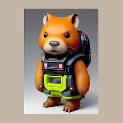 Свитшот хлопковый мужской Baby capybara - cyberpunk - neural network, цвет: миндальный — фото 2