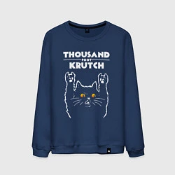 Свитшот хлопковый мужской Thousand Foot Krutch rock cat, цвет: тёмно-синий