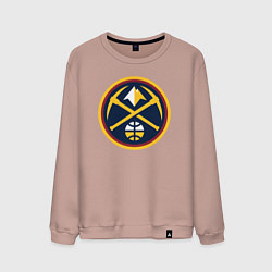 Свитшот хлопковый мужской Denver Nuggets logo, цвет: пыльно-розовый