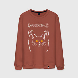 Свитшот хлопковый мужской Evanescence rock cat, цвет: кирпичный