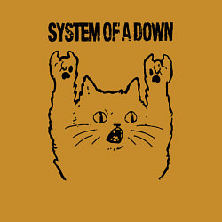 Свитшот хлопковый мужской System of a Down - rock cat, цвет: горчичный — фото 2