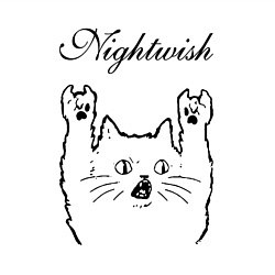 Свитшот хлопковый мужской Nightwish - rock cat, цвет: белый — фото 2