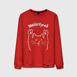 Свитшот хлопковый мужской Motorhead rock cat, цвет: красный