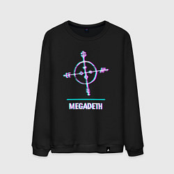 Свитшот хлопковый мужской Megadeth glitch rock, цвет: черный