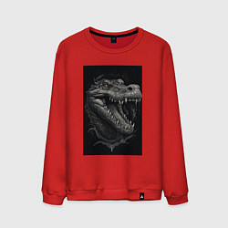 Мужской свитшот Крокодил стиль тату