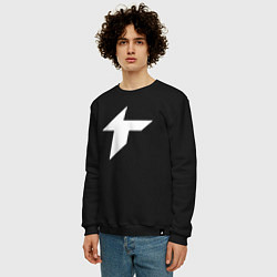 Свитшот хлопковый мужской Thunder awaken logo, цвет: черный — фото 2