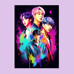 Свитшот хлопковый мужской BTS poster, цвет: лаванда — фото 2