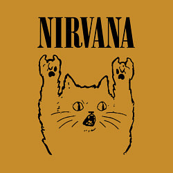 Свитшот хлопковый мужской Nirvana - rock cat, цвет: горчичный — фото 2
