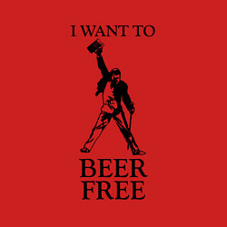 Свитшот хлопковый мужской I want to beer free, Queen, цвет: красный — фото 2