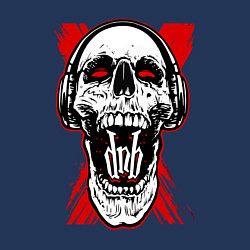 Свитшот хлопковый мужской DnB skull, цвет: тёмно-синий — фото 2