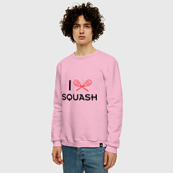 Свитшот хлопковый мужской I Love Squash, цвет: светло-розовый — фото 2